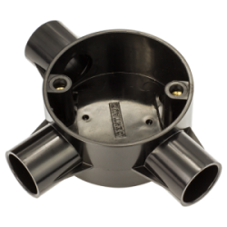 20 mm PVCu Conduit Tee Box Black