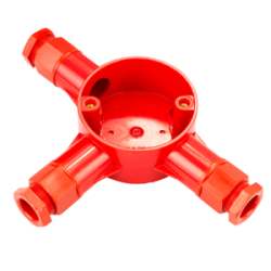 20 mm PVCu Conduit Tee Box Red with Glands