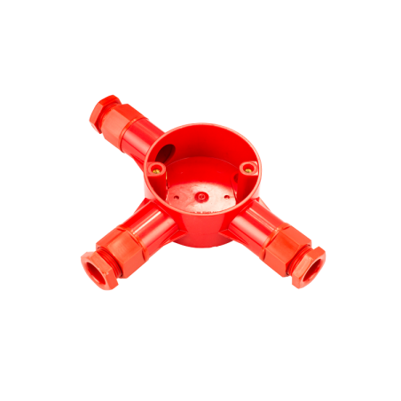 20 mm PVCu Conduit Tee Box Red with Glands
