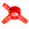 20 mm PVCu Conduit Tee Box Red with Glands