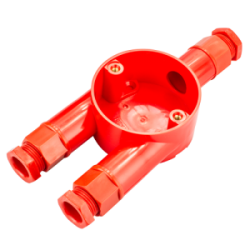 20 mm PVCu Conduit Y Box Red with Glands
