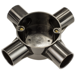 25 mm PVCu Conduit 4 Way Box Black