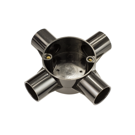 25 mm PVCu Conduit 4 Way Box Black