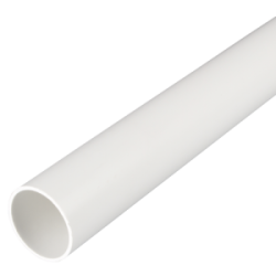 38 mm PVCu Round Conduit Light Gauge White (3m Length)