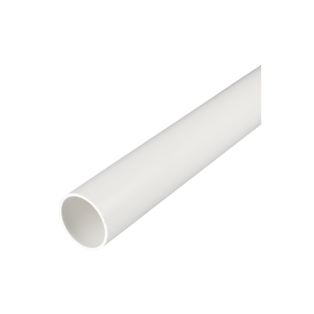 38 mm PVCu Round Conduit Light Gauge White (3m Length)