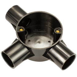 25 mm PVCu Conduit Tee Box Black