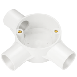 25 mm PVCu Conduit Tee Box White
