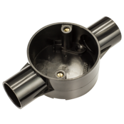 25 mm PVCu Conduit Through Box Black