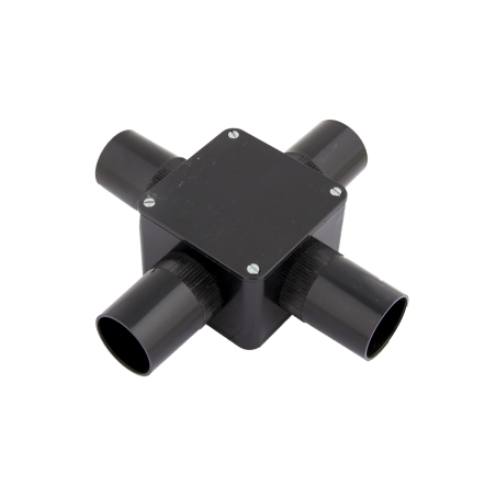 32 mm PVCu Conduit 4 Way Box Black