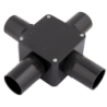 32 mm PVCu Conduit 4 Way Box Black