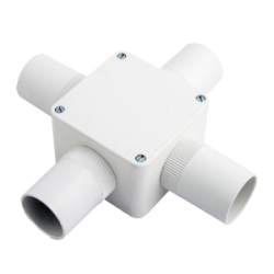 32 mm PVCu Conduit 4 Way Box White