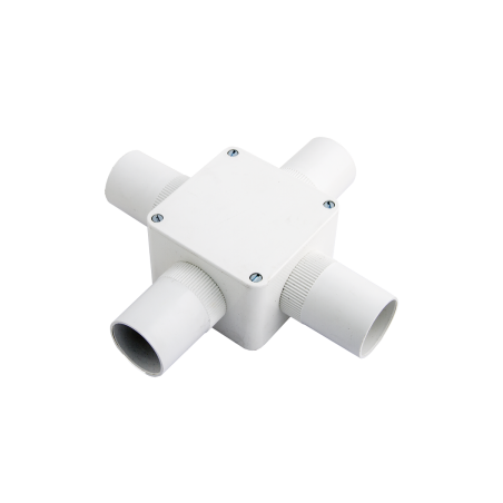 32 mm PVCu Conduit 4 Way Box White
