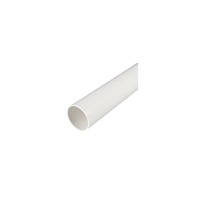 50 mm PVCu Round Conduit Light Gauge White (3m Length)