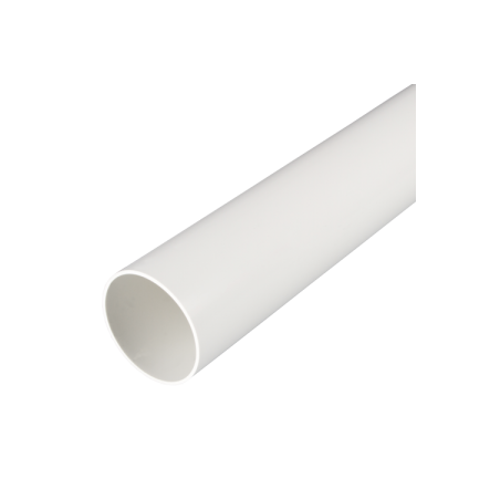 50 mm PVCu Round Conduit Light Gauge White (3m Length)