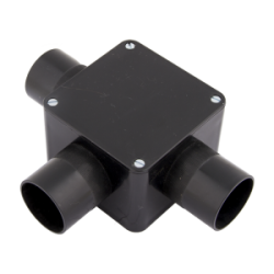 32 mm PVCu Conduit Tee Box Black