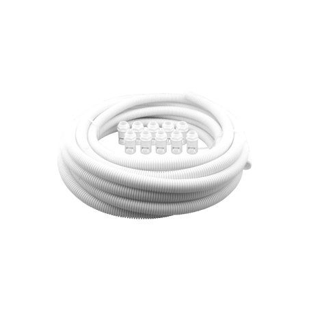 20 mm White Flexible Conduit Contractor Pack (10m Reel and 10 Glands)