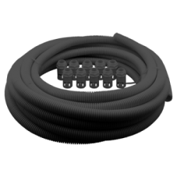 20 mm Black Flexible Conduit Contractor Pack (10m Reel and 10 Glands)