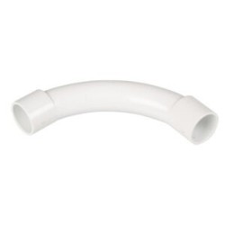 25 mm 90 degree PVCu Conduit Slip Bend White