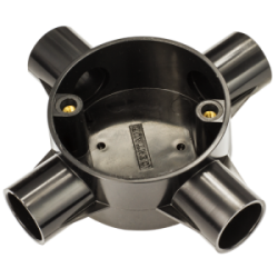 20 mm PVCu Conduit 4 Way Box Black