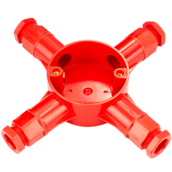 20 mm PVCu Conduit 4 Way Box Red with Glands
