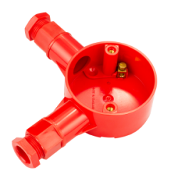 20 mm PVCu Conduit Angle Box Red with Glands