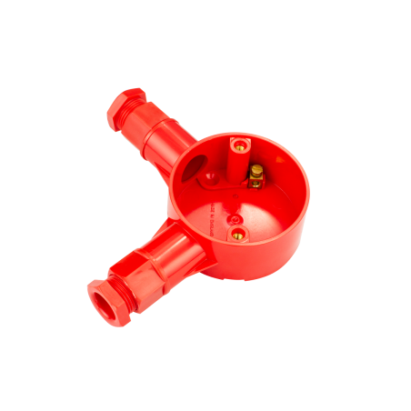 20 mm PVCu Conduit Angle Box Red with Glands