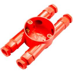 20 mm PVCu Conduit H Box Red with Glands